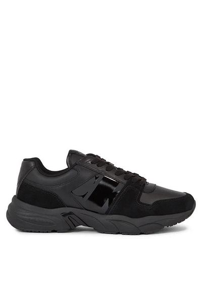 Calvin Klein Men's Brand Logo Lace-up Non-Slip Sole Casual Black Sneaker YM0YM00745-0GT