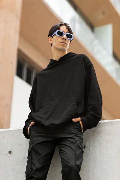 Fuddy Moda Hanorac simplu, neimprimat, cu glugă, unisex oversize, de bază, cu glugă