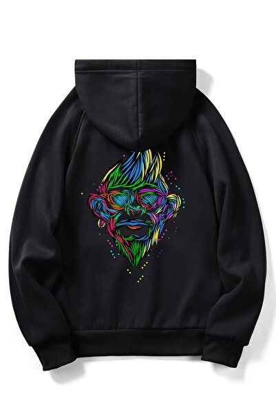 Deocept Hanorac cu glugă cu imprimeu Gorilla oversize unisex