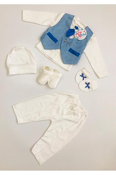 Nai baby Kravatlı Cep Detaylı Erkek Bebek Mevlüt Seti