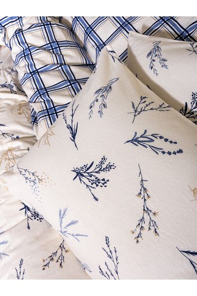 Cotton Box Set cuvertură de pilota din flanel dublu - Lavanid Blue, Mlv Blsm