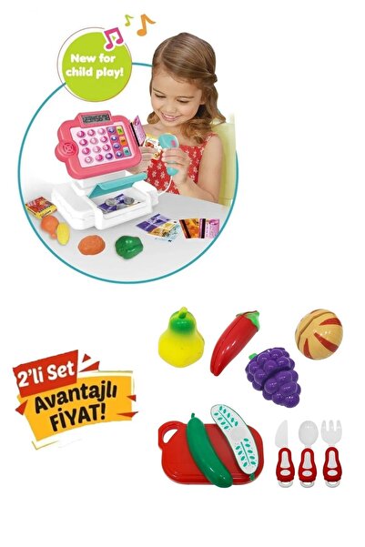 YILDIRIM OYUNCAK Sesli Işıklı Dokunmatik Mini Yazar Kasa Barkod Okuyucu Kesil...