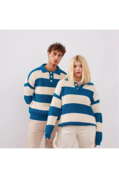 banessa Унисекс пуловер с копчета и поло яка