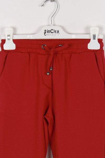 incity Girl's Burgundy Straight Trousers