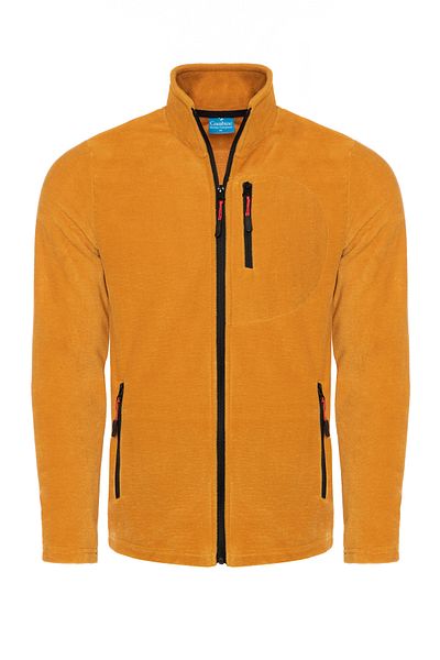 MAXIMILLIAN Men's Fleece Yellow Color 3 Pocket Zippered Bato Collar Outdoor Fleece