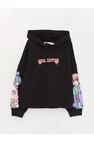 LC Waikiki Printed Long Sleeve Girls' Hoodie