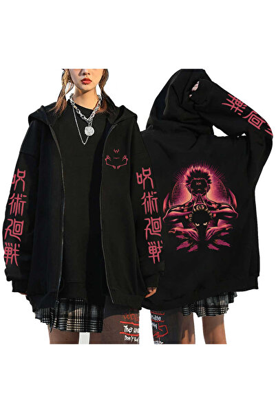 GALASHOP Jujutsu Kaisen fermuarlı Gojo Satoru Unisex Yuji Itadori Hoodie Mod58
