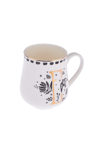 Emsan Artisan E Letter New Bone Mug 220 ml