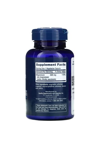 Life Extension Life Extension Magnesium Caps, 500 mg, 100 veg capsules