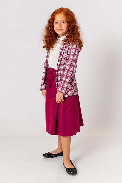 incity Girl's Plum Patterned Jacket