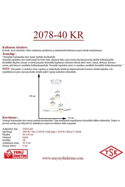 Eray Aydınlatma 2078-40 KR 3 Toplu Led Krom Avize
