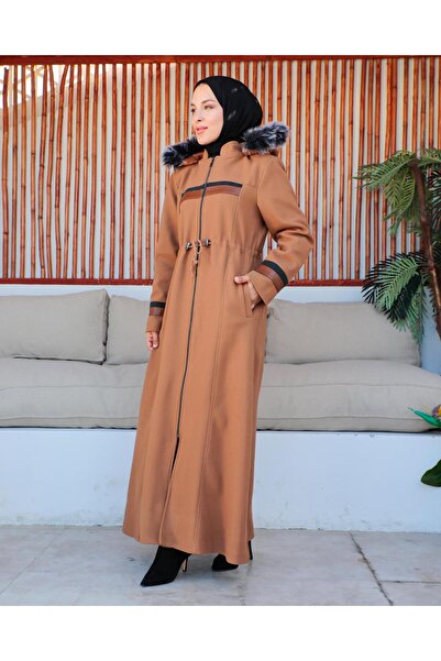 KMKkombin KMKKOMBİN HIJAB CLOTHING FULL LENGTH PLUS SIZE CACHET COAT