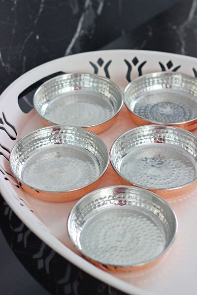 KAVELE 6 Pieces Copper Snack Bowl Breakfast Jam Sauce Bowl Appetizer Bowl