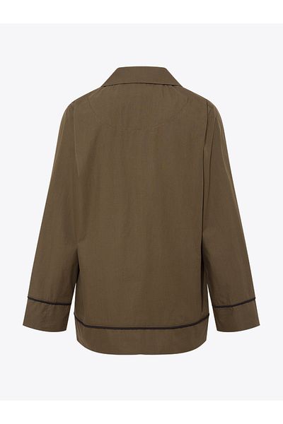 RİVUS Πουκάμισο Oversize με γιακά μπουφάν - Χακί
