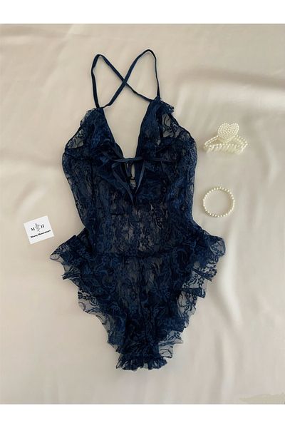 MH Moony Homewears Елегантен тъмносин гащеризон