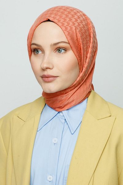 VALORSCARF Japanese Flower Patterned Houndstooth Cashmere Shawl