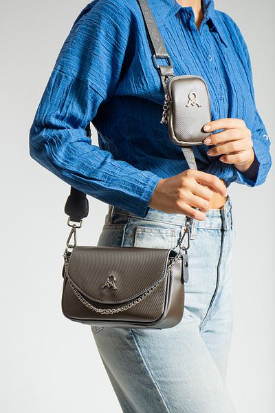 YOGII Solin Model Leather A Quality Shoulder Hand Cross Bag Mini Wallet Λεπτομέρεια αλυσίδας με πολλές τσέπες VIP