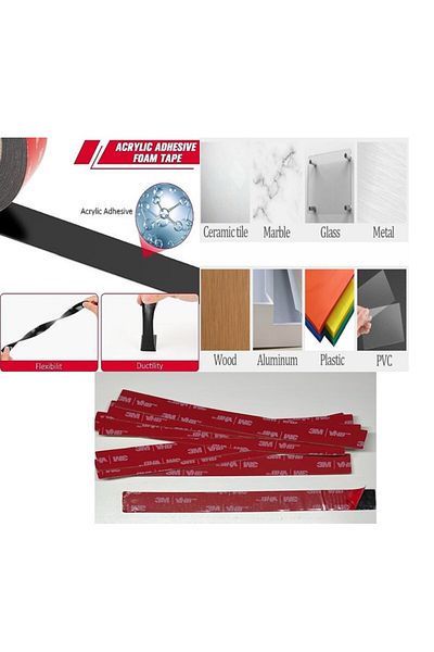 Hdg 100 бр. 3M двустранна монтажна лента за кола, домашен офис, кола, метал, PVC, пластмаса, стъкло - ширина 15 мм - 14 см