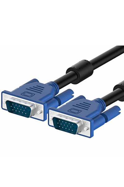 Genel Markalar Vga Kablo Ekran LCD Monitör Projeksiyon Bağlantı Kablosu - Çift Filtreli - 1.5 Metre