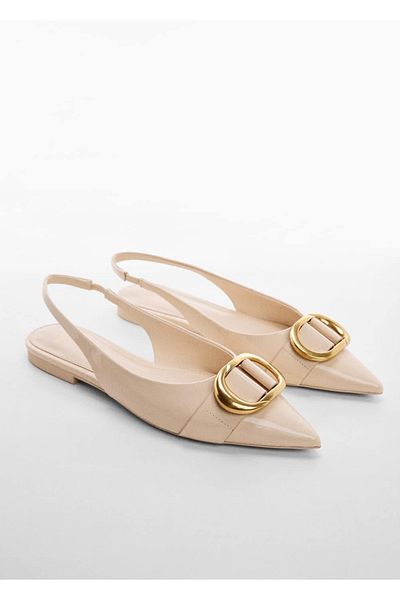 MANGO Woman Pantofi din piele lacuita cu toc deschis