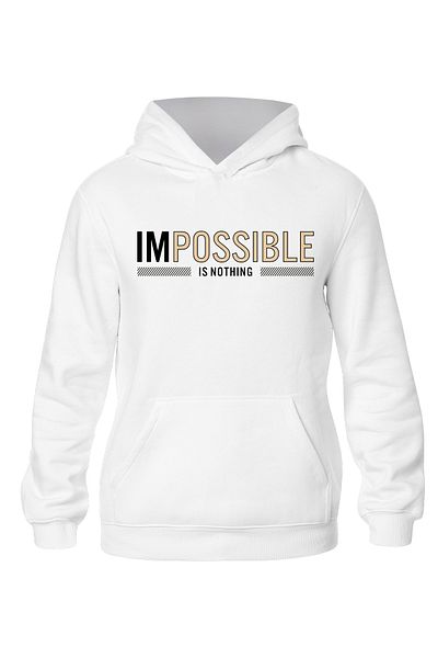 ADA BEBEK ÇOCUK Unisex Black Impossible Is Nothing Hooded φούτερ