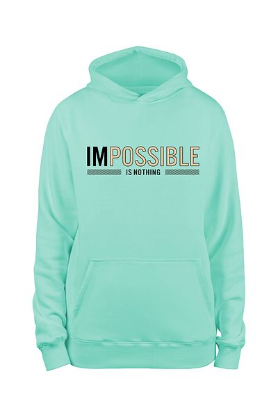 ADA BEBEK ÇOCUK Unisex Black Impossible Is Nothing Hooded φούτερ