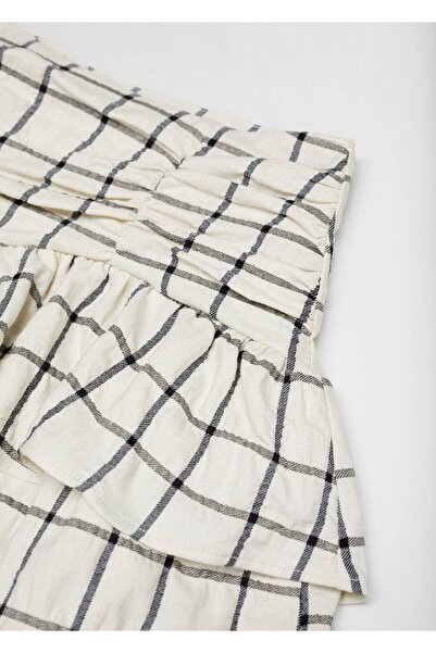 MANGO Kids Kare desenli fırfırlı etek