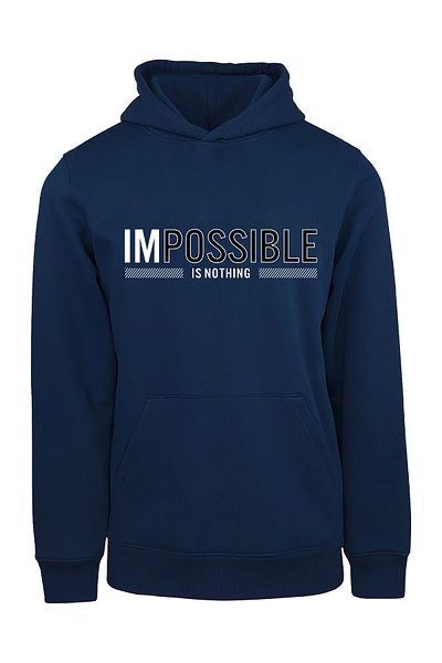 ADA BEBEK ÇOCUK Unisex Μαύρο φούτερ με κουκούλα Impossible Is Nothing