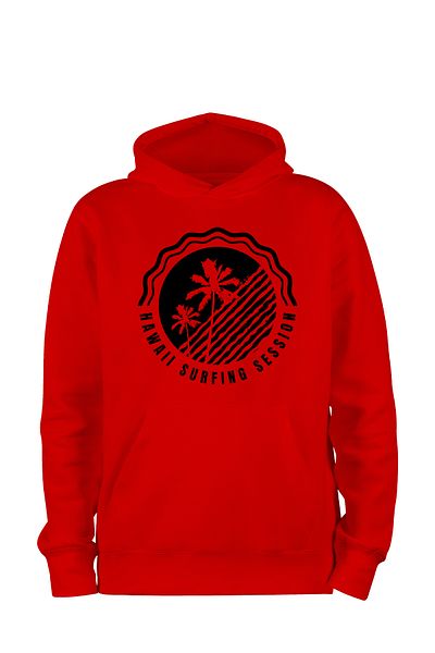 ADA BEBEK ÇOCUK Unisex Black Hawaii Surfing Session Hooded Sweatshirt