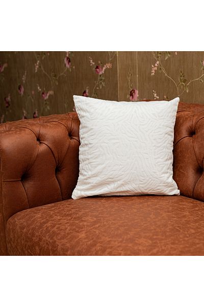 menesahome Pillow Punch Cushion, Menesa Home Patterned White Colored Punch Cushion, Punch Cushion 43x43