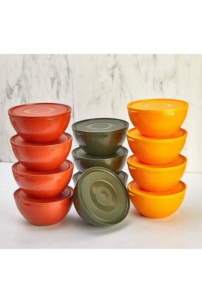 ASlife Home 12-Piece Silicone Lid Leak-Proof Storage Container 700 ml