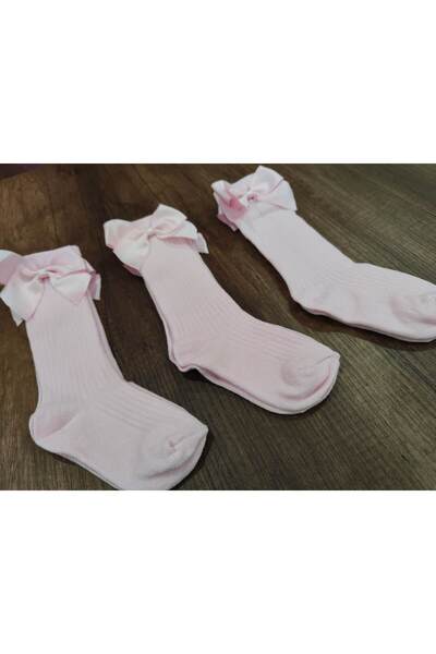 Leement socks Памучни чорапи с панделка за момичета, 3 чифта