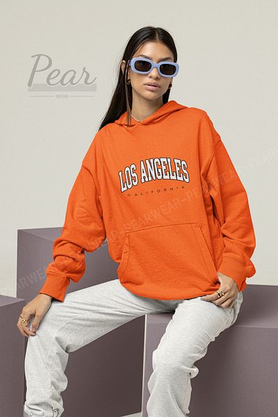 Pear Wear Λος Άντζελες εμπριμέ γυναικεία φούτερ με κουκούλα με 3 κλωστές