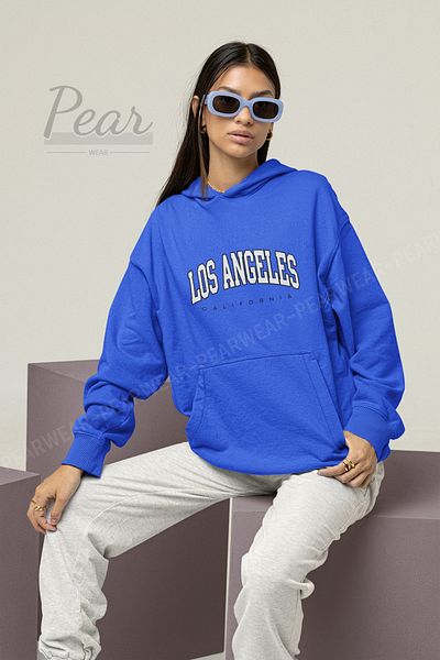 Pear Wear Γυναικείο φούτερ με κουκούλα με στάμπα Los Angeles με 3 κλωστές