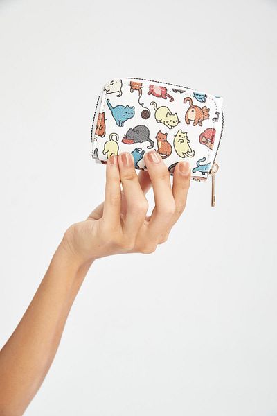 DeFacto STD Damen-Geldbörse aus Kunstleder mit Muster – R8439azns Classic