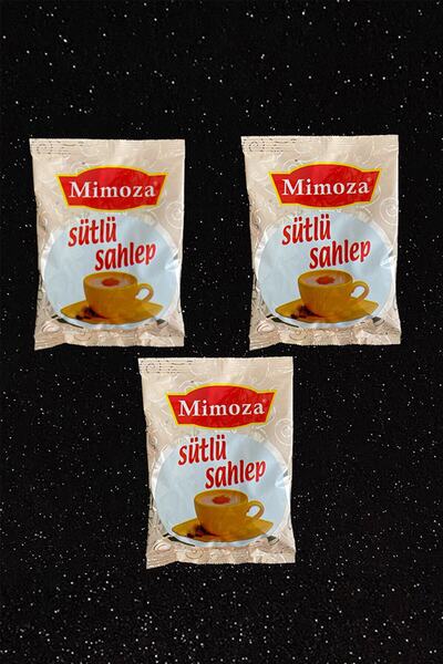 Mimoza Salep Sütlü Sıcak Toz Içecek Sıcak Su Ile Yapılır Kış Ve Kafe Çayı Grip Çayları 600 Gr 3lü Set