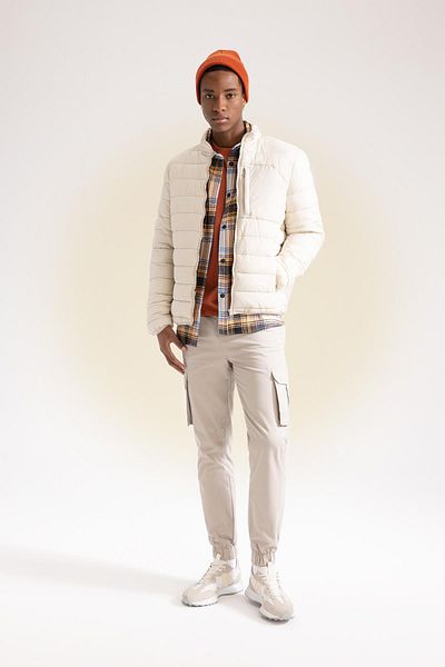 DeFacto Lightweight and Seasonal Windproof down Jacket - Slim Fit with Zipper and Pocket X2467Az22Au