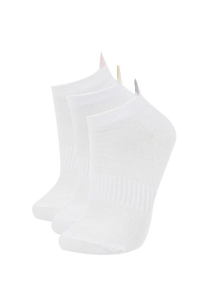 DeFacto Women's 3-Piece Cotton Booties Socks