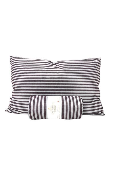 BESTİNA GOLD COTTON SATIN STRIPED RUBBERED AND PILLOWED DOUBLE PERSONAL LEAF SET COLOR DAMSON BTG05