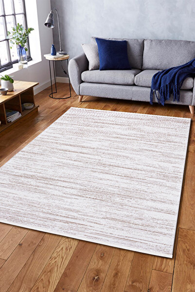 LİNOS HOME SİRİUS COLLECTION Krem Modern Saçaklı Yumuşak Dokuma Makine Halısı...