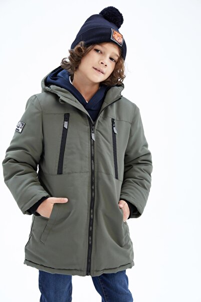 DeFacto Chlapecký kabát s kapucí s plyšovou podšívkou