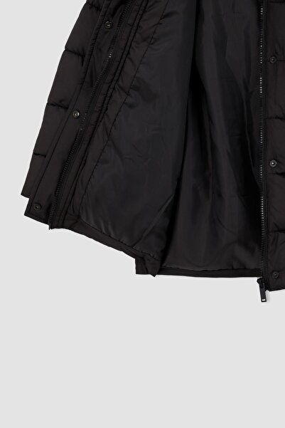 DeFacto Dívčí kabát z umělé kožešiny s kapucí