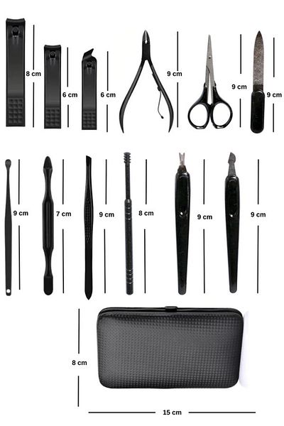 iva home Manicure And Pedicure Nail Set Tweezers File Multifunctional With Professional Bag