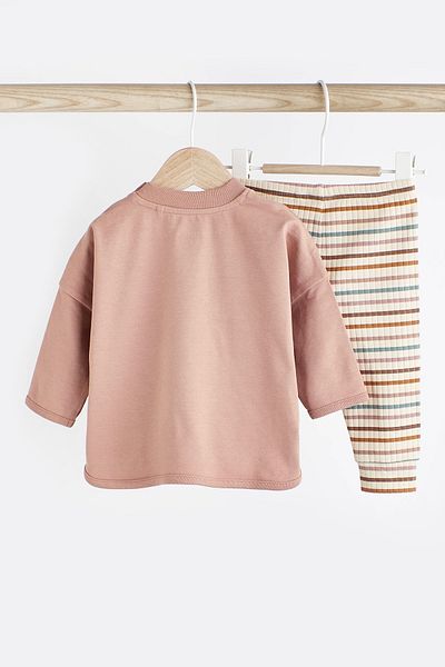 Next Baby 100% Cotton Rust Brown Leon Top and Bottom Set