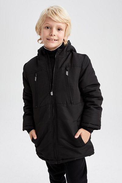 DeFacto Boy's Plush Lined Hooded Coat