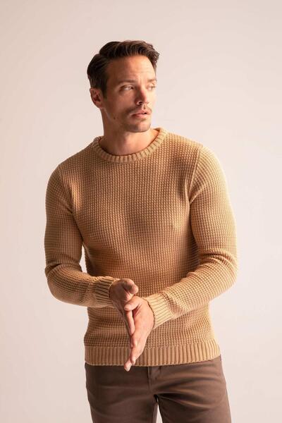 DeFacto Regular Fit Crew Neck Knitwear Sweater