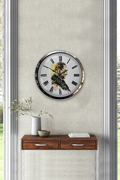 Falez Dekorasyon 40 cm Metal 29 Ekim Cumhuriyet Bayramı Atatürk Kadranlı Meta...