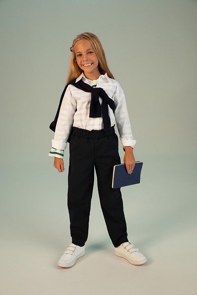 DeFacto Girl's Anthracite School Trousers