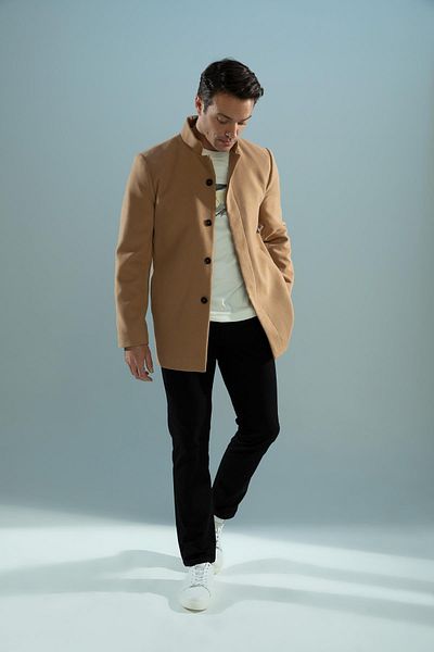 DeFacto Slim Fit Stand Collar Coat