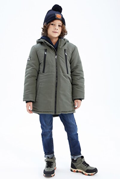 DeFacto Chlapecký kabát s kapucí s plyšovou podšívkou